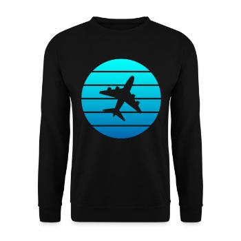 Flugzeug - Unisex Pullover - Schwarz - Vorne - Alina (178cm) & Michal (187cm)
