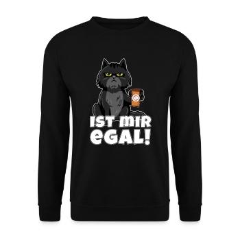 Katze ist mir egal - Unisex Pullover - Schwarz - Vorne - Alina (178cm) & Michal (187cm)