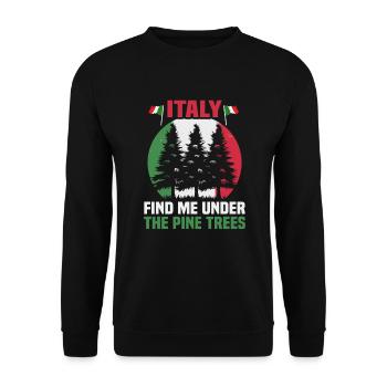 Italien Strandurlaub am Meer Design Strandmotiv - Unisex Pullover - Schwarz - Vorne - Alina (178cm) & Michal (187cm)