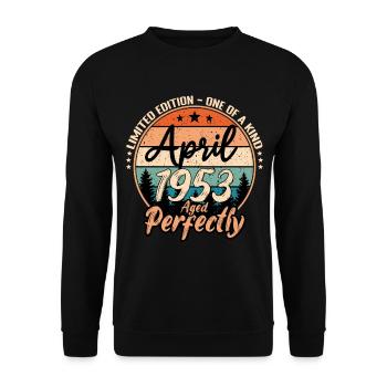 April 1953 anniversaire 1953 légendes April - Sweat-shirt Unisexe - noir - Devant - Alina (178cm) & Michal (187cm)