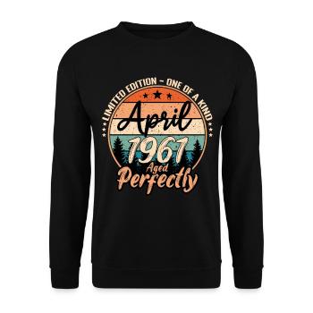 April 1961 Jubiläum 1961 Legenden April - Unisex Pullover - Schwarz - Vorne - Alina (178cm) & Michal (187cm)