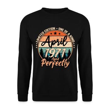 April 1971 anniversaire 1971 légendes April - Sweat-shirt Unisexe - noir - Devant - Alina (178cm) & Michal (187cm)