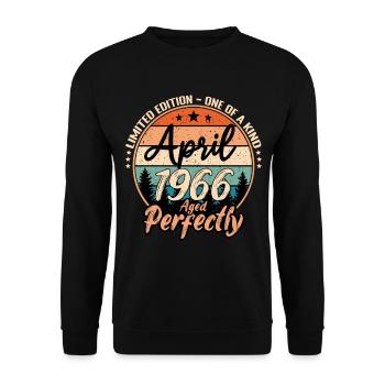 April 1966 anniversary 1966 legends April - Unisex Sweatshirt - black - Front - Alina (178cm) & Michal (187cm)