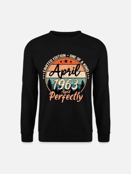 April 1963 Jubiläum 1963 Legenden April - Unisex Pullover - Schwarz