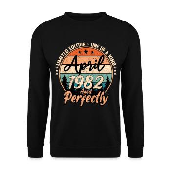 April 1982 anniversaire 1982 légendes April - Sweat-shirt Unisexe - noir - Devant - Alina (178cm) & Michal (187cm)