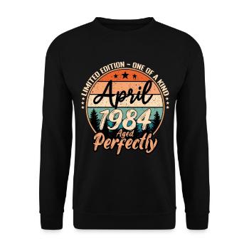 April 1984 anniversary 1984 legends April - Unisex Sweatshirt - black - Front - Alina (178cm) & Michal (187cm)