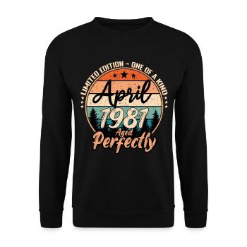 April 1981 anniversaire 1981 légendes April - Sweat-shirt Unisexe - noir - Devant - Alina (178cm) & Michal (187cm)