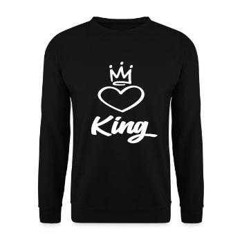 King - Unisex Pullover - Schwarz - Vorne - Alina (178cm) & Michal (187cm)