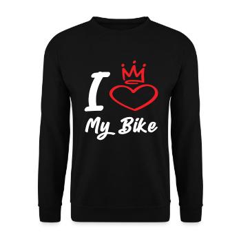 I Love My Bike - Unisex Pullover - Schwarz - Vorne - Alina (178cm) & Michal (187cm)