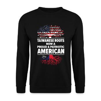 Né à Taïwan, Taïwanais, Américain, États-Unis - Sweat-shirt Unisexe - noir - Devant - Alina (178cm) & Michal (187cm)