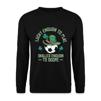 St. Patrick’s Day Football Sport Lucky Shamrock - Sweat-shirt Unisexe - noir - Devant - Alina (178cm) & Michal (187cm)