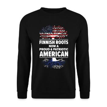 Né finlandais Finlande États-Unis - Sweat-shirt Unisexe - noir - Devant - Alina (178cm) & Michal (187cm)