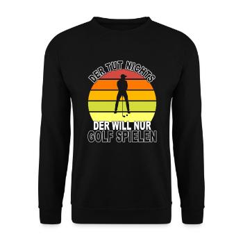 Golf Spruch - Unisex Pullover - Schwarz - Vorne - Alina (178cm) & Michal (187cm)