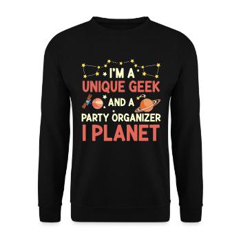Wissenschaft Thema Geburtstagsfeier Astronomie - Unisex Pullover - Schwarz - Vorne - Alina (178cm) & Michal (187cm)