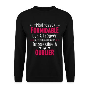 Maîtresse formidable cadeau Maîtresse d'école - Sweat-shirt Unisexe - noir - Devant - Alina (178cm) & Michal (187cm)