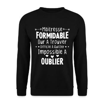 Maîtresse formidable cadeau Maîtresse d'école - Sweat-shirt Unisexe - noir - Devant - Alina (178cm) & Michal (187cm)