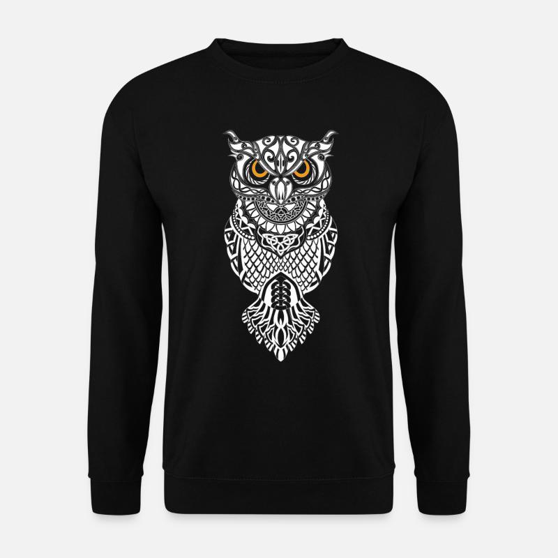 Eule Wikinger Runen - Unisex Pullover - Schwarz