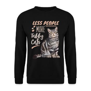 Cat, Tabby-Cat, tiger cat funny saying - Unisex Sweatshirt - black - Front - Alina (178cm) & Michal (187cm)