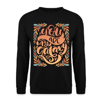 Saint-Valentin Dire Typographie rétro-vintage 1970 - Sweat-shirt Unisexe - noir - Devant - Alina (178cm) & Michal (187cm)