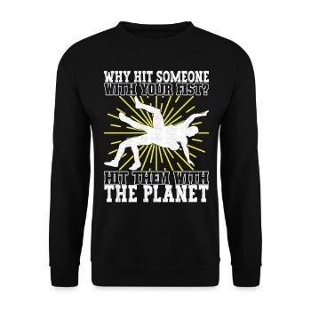 Lutte Lutteurs Lutteurs - Sweat-shirt Unisexe - noir - Devant - Alina (178cm) & Michal (187cm)