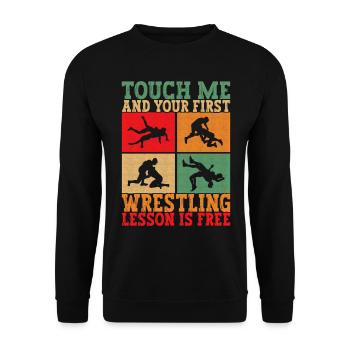 Wrestling Ringen Ringer - Unisex Pullover - Schwarz - Vorne - Alina (178cm) & Michal (187cm)