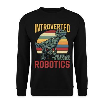 Robot Robotics Engineer Retro - Unisex Sweatshirt - black - Front - Alina (178cm) & Michal (187cm)