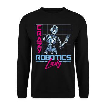 Robot Robotics Engineer Female - Unisex Sweatshirt - black - Front - Alina (178cm) & Michal (187cm)