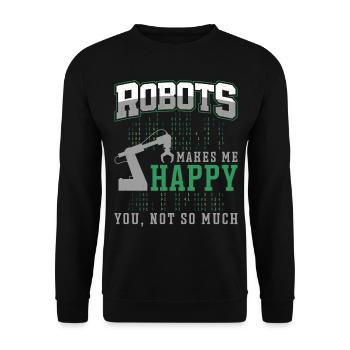 Robot Robotics Engineer Robots - Unisex Sweatshirt - black - Front - Alina (178cm) & Michal (187cm)