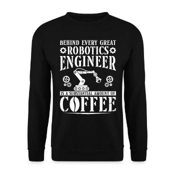 Robot Robotics Engineer Coffee - Unisex Sweatshirt - black - Front - Alina (178cm) & Michal (187cm)