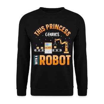 Robot Robotics Engineer Female - Unisex Sweatshirt - black - Front - Alina (178cm) & Michal (187cm)