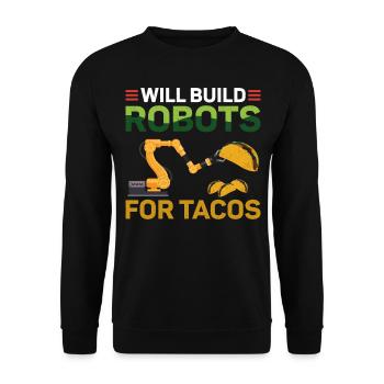 Robot Robotics Engineer Taco Will - Unisex Pullover - Schwarz - Vorne - Alina (178cm) & Michal (187cm)