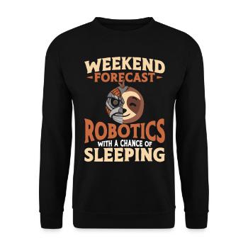Ingénieur robotique robotique paresseux - Sweat-shirt Unisexe - noir - Devant - Alina (178cm) & Michal (187cm)