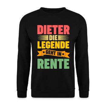 Dieter die Legende geht in Rente - Unisex Pullover - Schwarz - Vorne - Alina (178cm) & Michal (187cm)