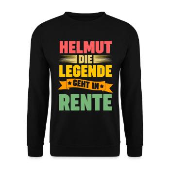 Helmut die Legende geht in Rente - Unisex Pullover - Schwarz - Vorne - Alina (178cm) & Michal (187cm)