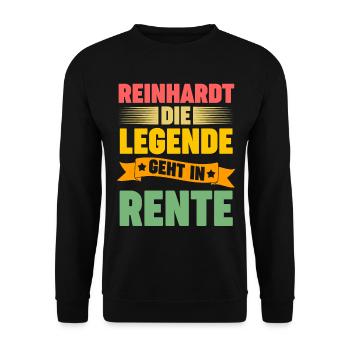 Reinhardt die Legende geht in Rente - Unisex Pullover - Schwarz - Vorne - Alina (178cm) & Michal (187cm)