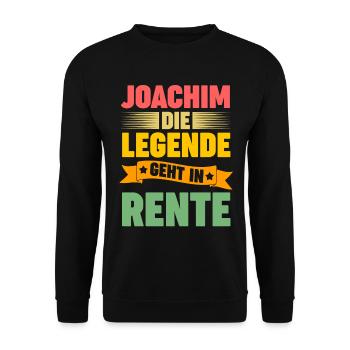 Joachim die Legende geht in Rente - Unisex Pullover - Schwarz - Vorne - Alina (178cm) & Michal (187cm)