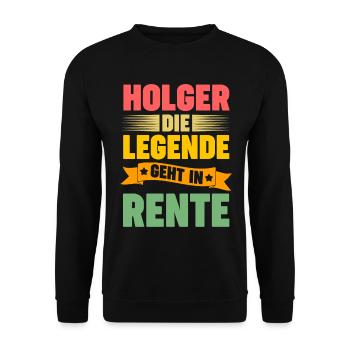 Holger die Legende geht in Rente - Unisex Pullover - Schwarz - Vorne - Alina (178cm) & Michal (187cm)