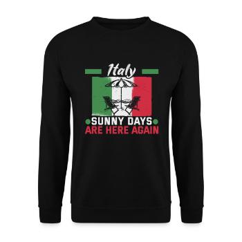 Italien Strandurlaub am Meer Design Strandmotiv - Unisex Pullover - Schwarz - Vorne - Alina (178cm) & Michal (187cm)