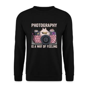 La photographie est une façon de ressentir le photographe - Sweat-shirt Unisexe - noir - Devant - Alina (178cm) & Michal (187cm)