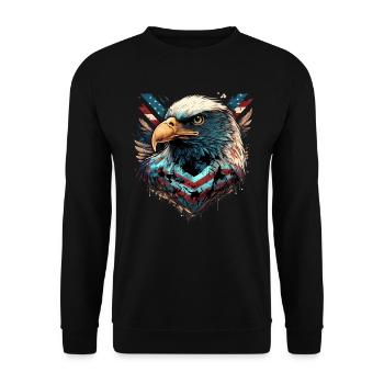 American Patriotic USA Design - Unisex Sweatshirt - black - Front - Alina (178cm) & Michal (187cm)