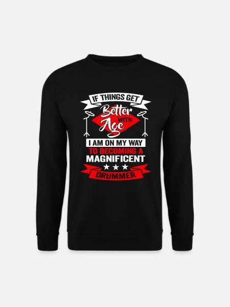 Schlagzeuger in einer Band | Drummer Musiker - Unisex Pullover - Schwarz