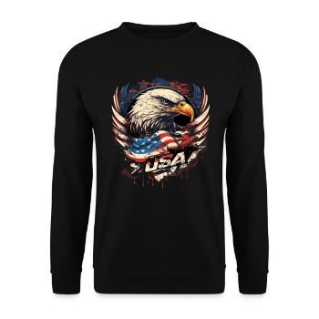 American Patriotic USA Design - Unisex Sweatshirt - black - Front - Alina (178cm) & Michal (187cm)