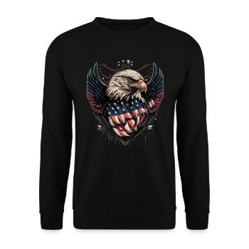 American Patriotic USA Design - Unisex Sweatshirt - black - Front - Alina (178cm) & Michal (187cm)