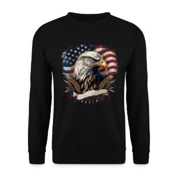 American Patriotic USA Design - Unisex Sweatshirt - black - Front - Alina (178cm) & Michal (187cm)