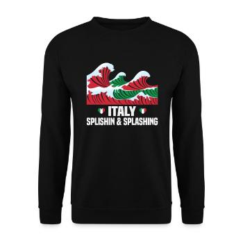 Italien Strandurlaub am Meer Design Strandmotiv - Unisex Pullover - Schwarz - Vorne - Alina (178cm) & Michal (187cm)