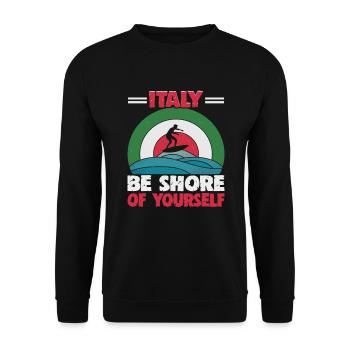 Italie vacances à la plage au bord de la mer Design beach motif - Sweat-shirt Unisexe - noir - Devant - Alina (178cm) & Michal (187cm)
