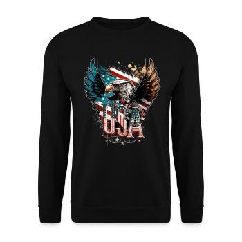 American Patriotic USA Design - Unisex Sweatshirt - black - Front - Alina (178cm) & Michal (187cm)