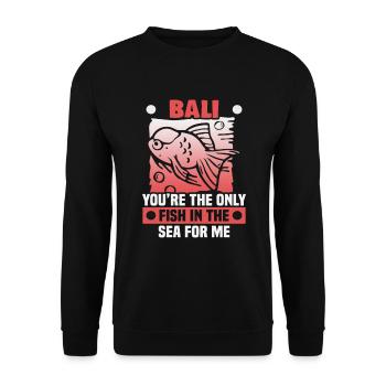 Bali Indonesien Strandurlaub am Meer - Unisex Pullover - Schwarz - Vorne - Alina (178cm) & Michal (187cm)