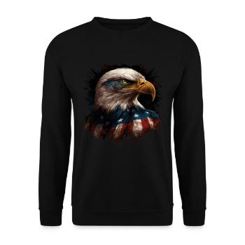American Patriotic USA Design - Unisex Sweatshirt - black - Front - Alina (178cm) & Michal (187cm)