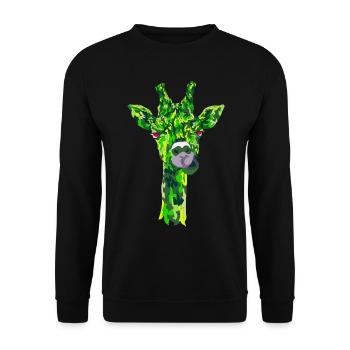 Lustige Giraffe Geometric Style - Unisex Pullover - Schwarz - Vorne - Alina (178cm) & Michal (187cm)